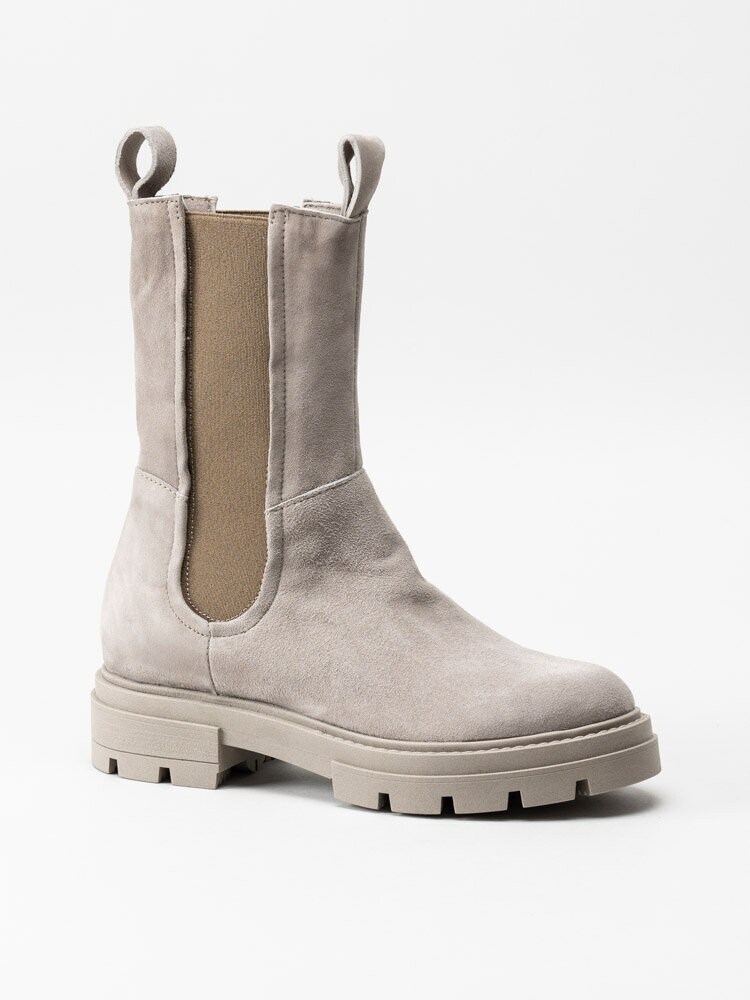 Mjus - Beige höga boots i mocka