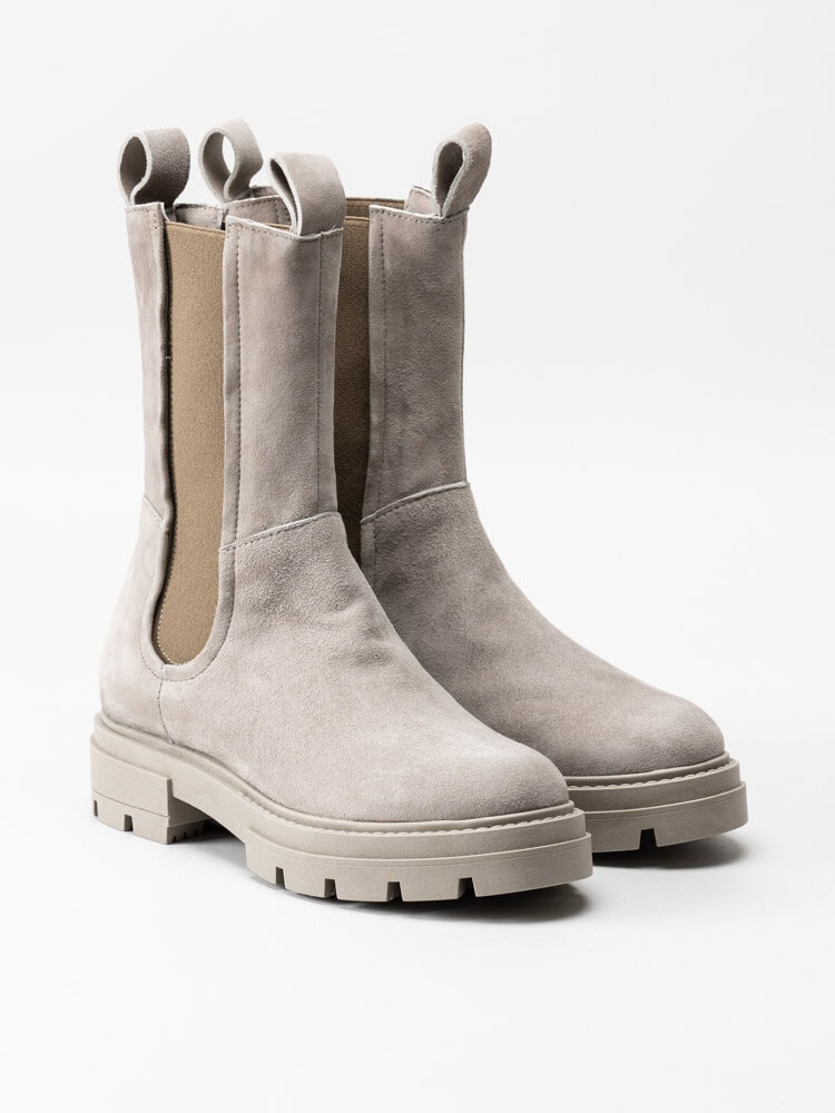 Mjus - Beige höga boots i mocka