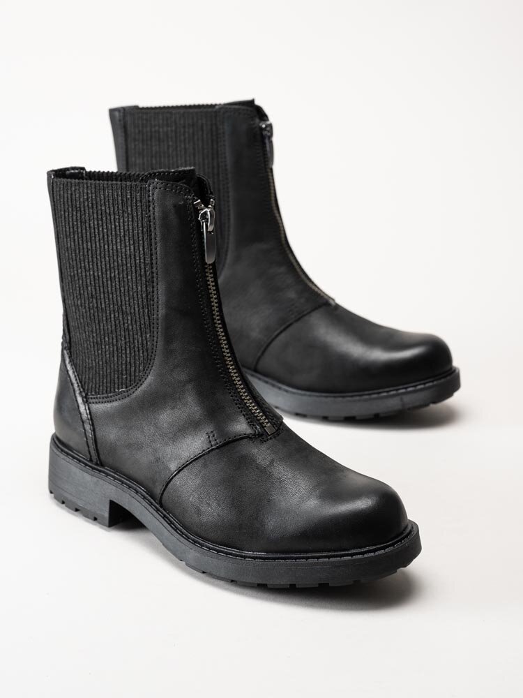 Clarks - Orinoco2 Up - Svarta boots i skinn