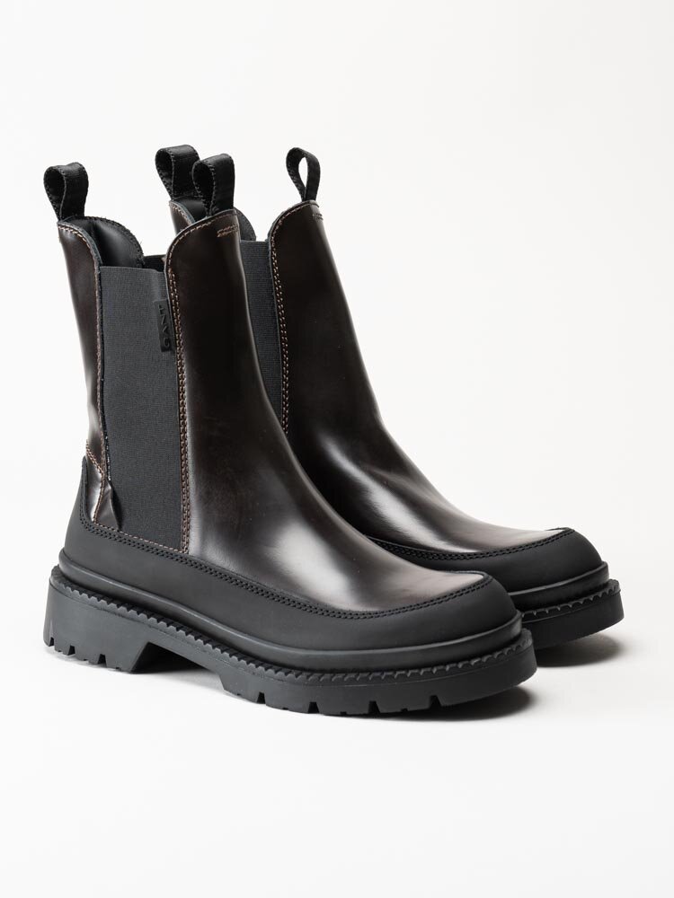 Gant Footwear - Prepnovo - Mörkbruna chelsea boots i polidoskinn