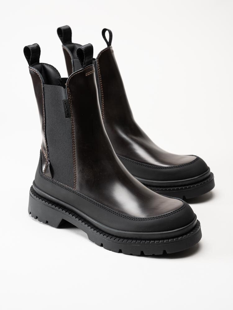 Gant Footwear - Prepnovo - Mörkbruna chelsea boots i polidoskinn