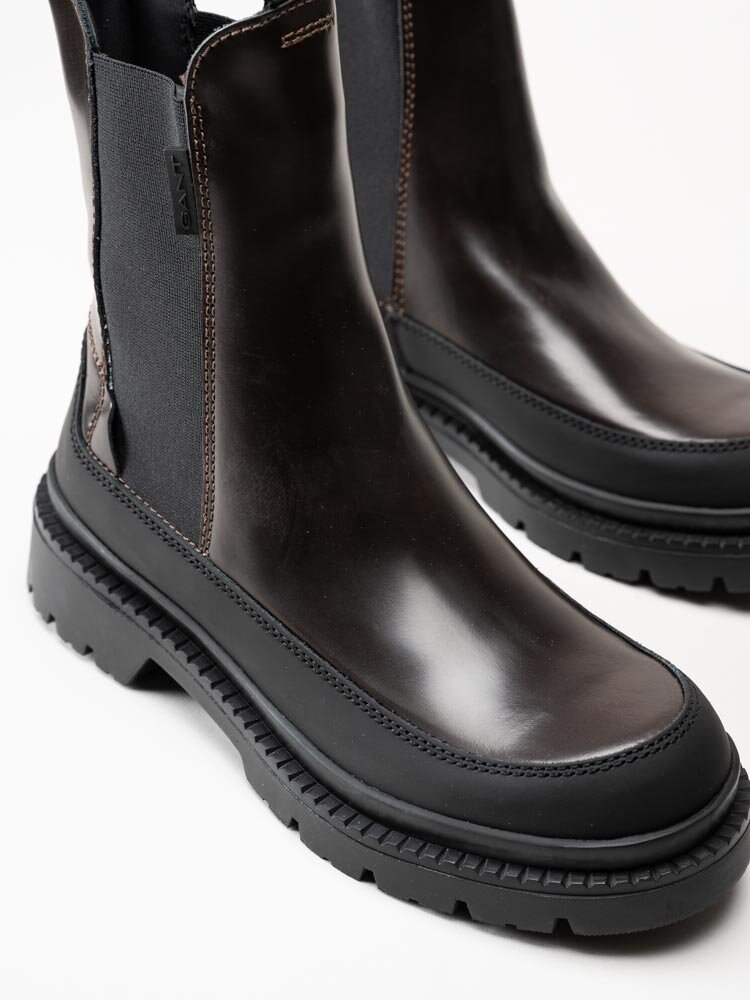 Gant Footwear - Prepnovo - Mörkbruna chelsea boots i polidoskinn