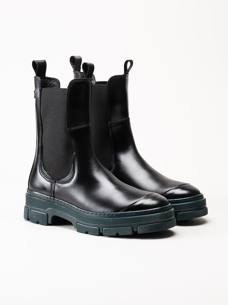 Gant Footwear - Monthike - Svarta chelsea boots med grön sula