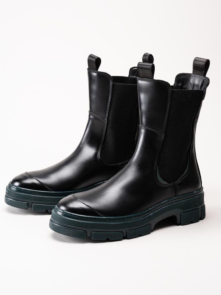 Gant Footwear - Monthike - Svarta chelsea boots med grön sula