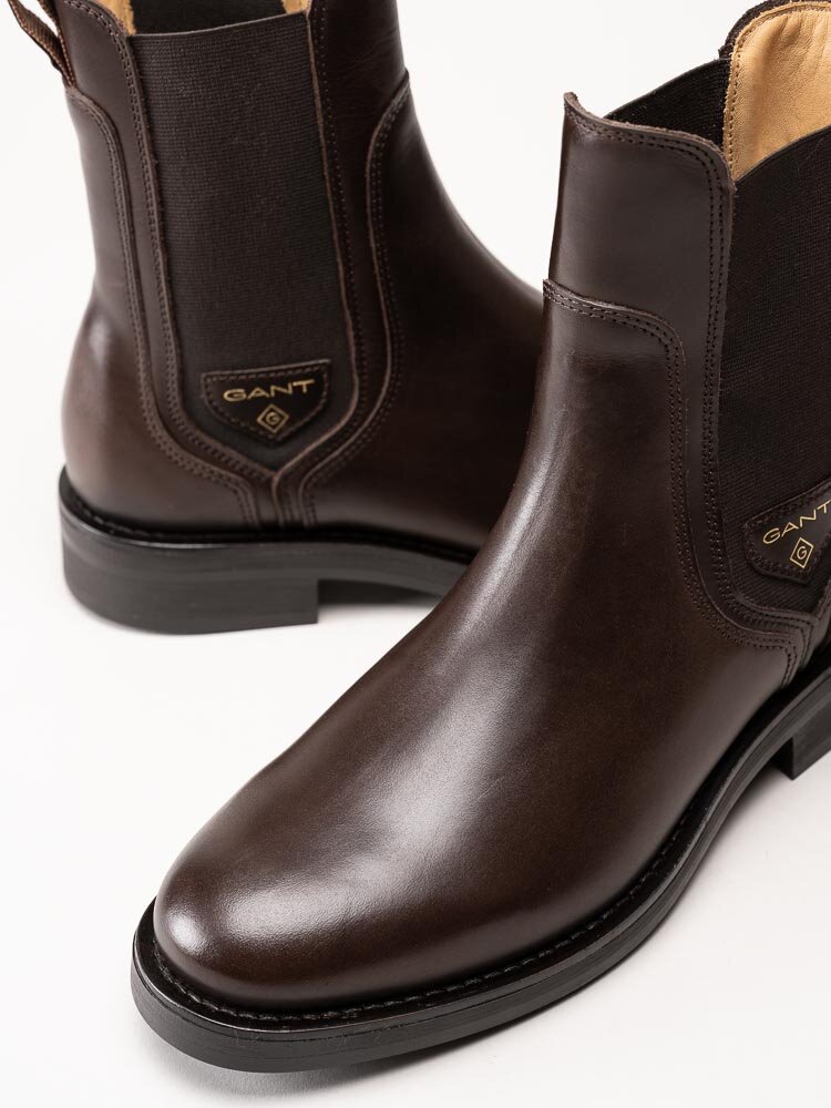 Gant Footwear - Aimlee - Mörkbruna chelsea boots i skinn