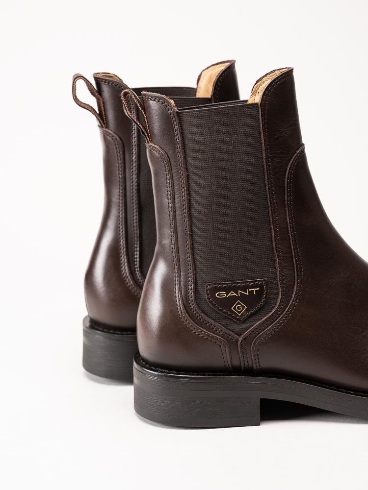 Gant Footwear - Aimlee - Mörkbruna chelsea boots i skinn