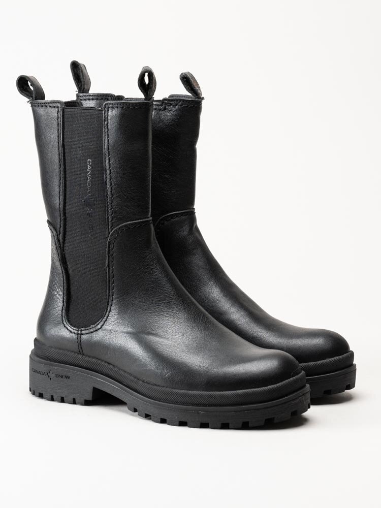 Canada Snow - Mount Verdi - Svarta höga chelsea boots i skinn