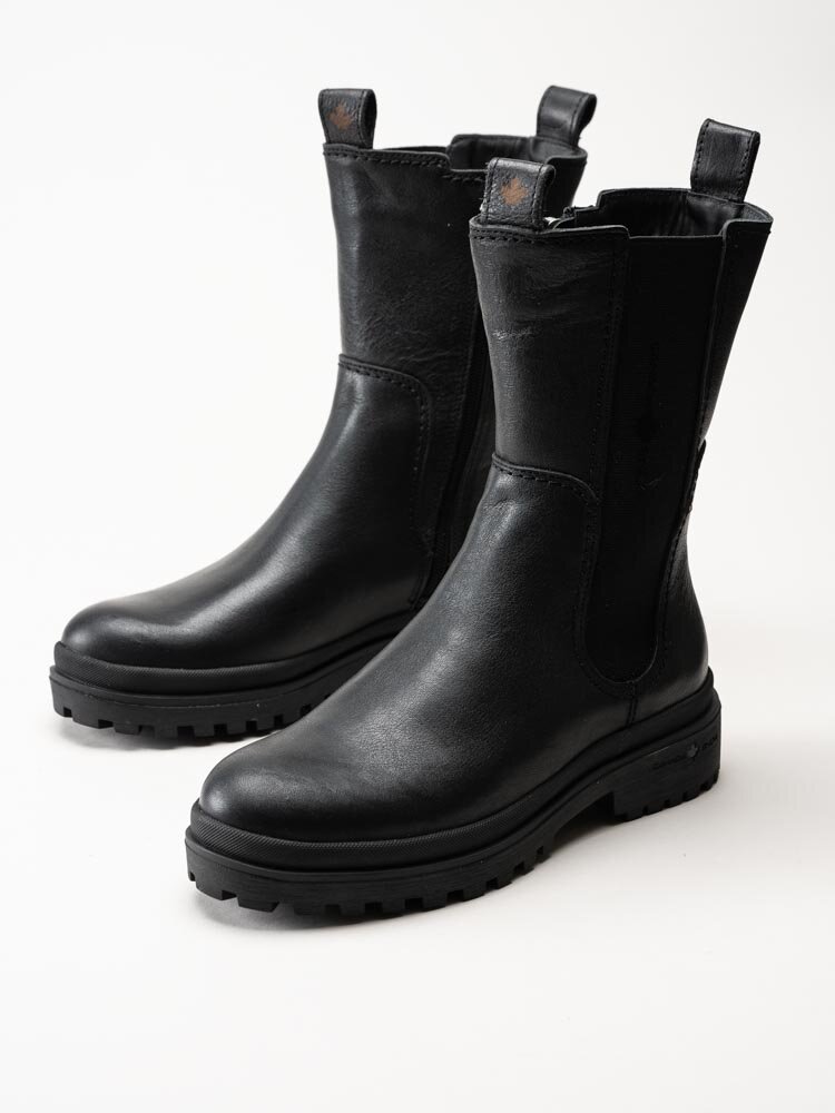 Canada Snow - Mount Verdi - Svarta höga chelsea boots i skinn