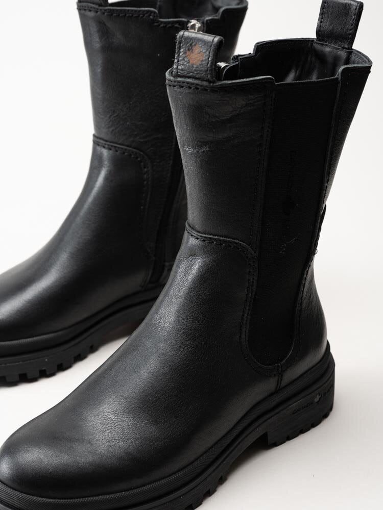 Canada Snow - Mount Verdi - Svarta höga chelsea boots i skinn