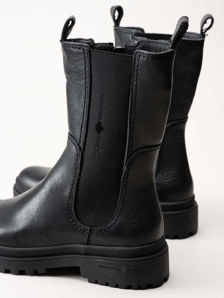 Canada Snow - Mount Verdi - Svarta höga chelsea boots i skinn
