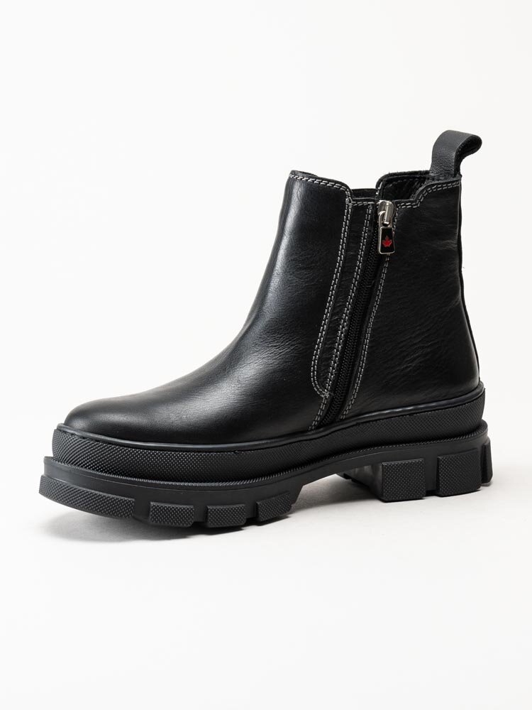 Canada Snow - Mount Zoe - Svarta fodrade chelsea boots i skinn