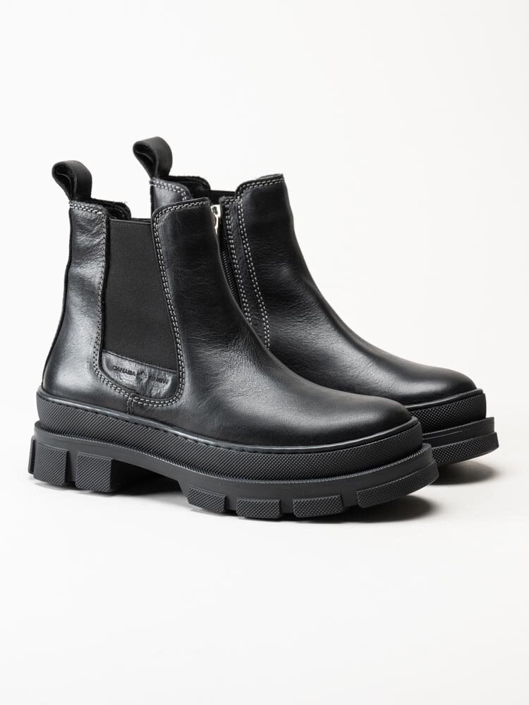 Canada Snow - Mount Zoe - Svarta fodrade chelsea boots i skinn