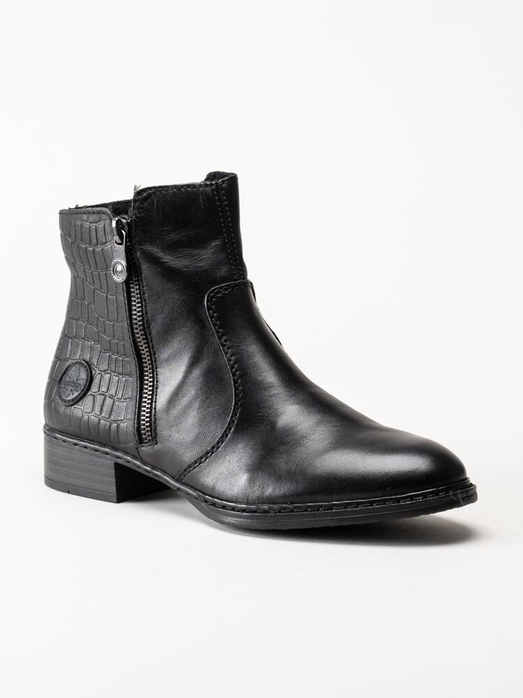 Rieker - Svarta boots i skinn