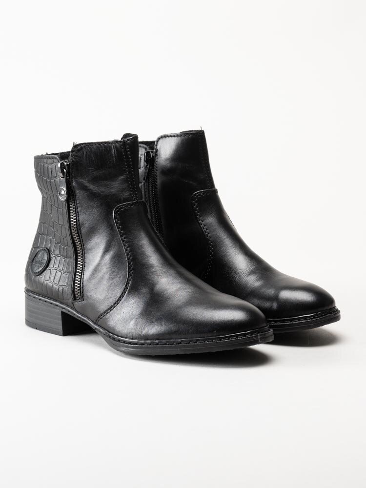 Rieker - Svarta boots i skinn