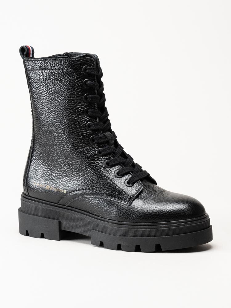 Tommy Hilfiger - Monochromatic lace up boot - Svarta kängor i skinn