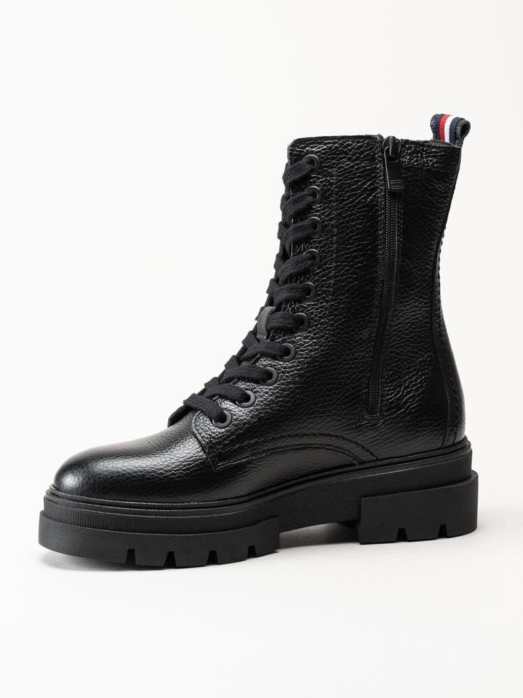 Tommy Hilfiger - Monochromatic lace up boot - Svarta kängor i skinn