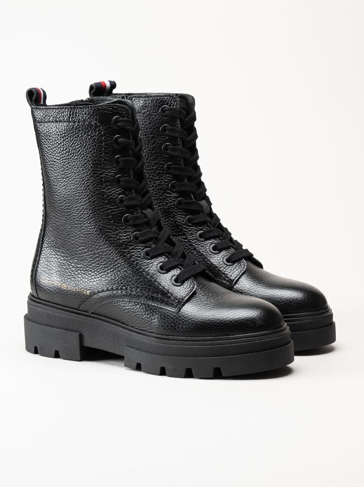 Tommy Hilfiger - Monochromatic lace up boot - Svarta kängor i skinn