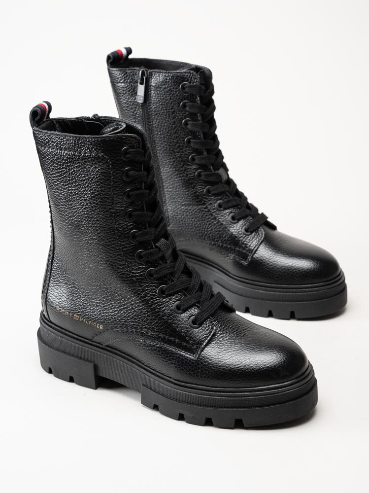 Tommy Hilfiger - Monochromatic lace up boot - Svarta kängor i skinn