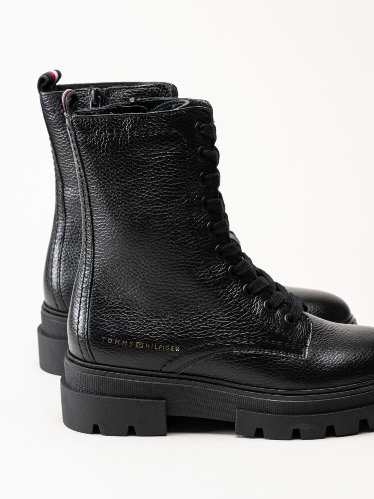 Tommy Hilfiger - Monochromatic lace up boot - Svarta kängor i skinn