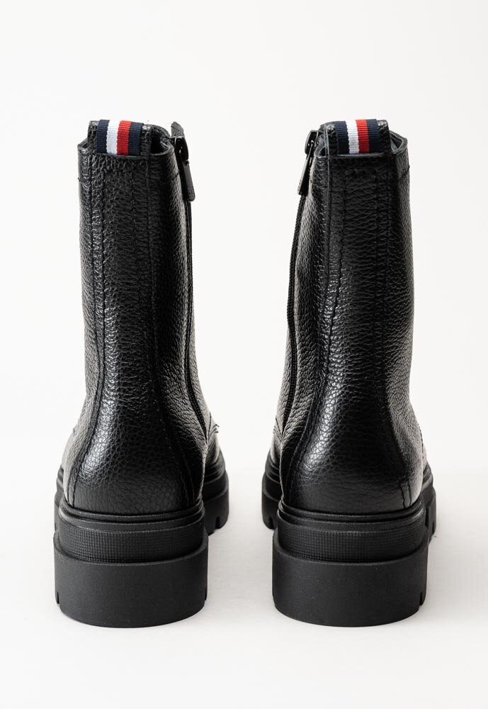 Tommy Hilfiger - Monochromatic lace up boot - Svarta kängor i skinn