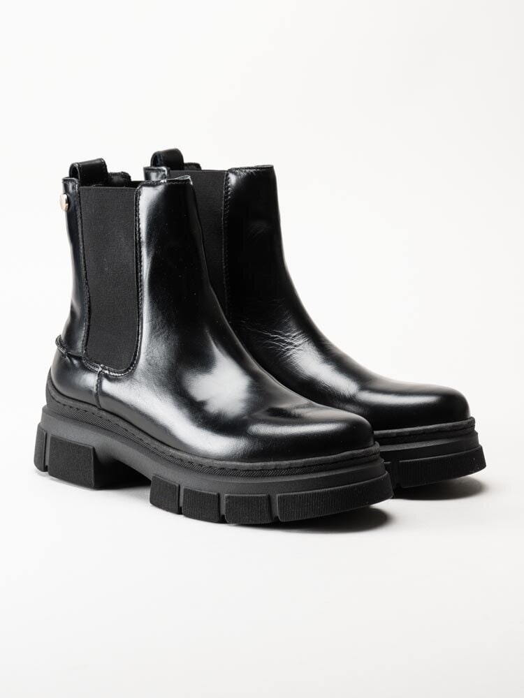 Tommy Hilfiger - Preppy Outdoor Low Boot - Svarta chelsea boots i skinn