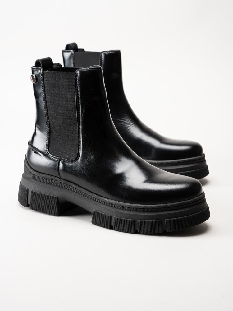 Tommy Hilfiger - Preppy Outdoor Low Boot - Svarta chelsea boots i skinn