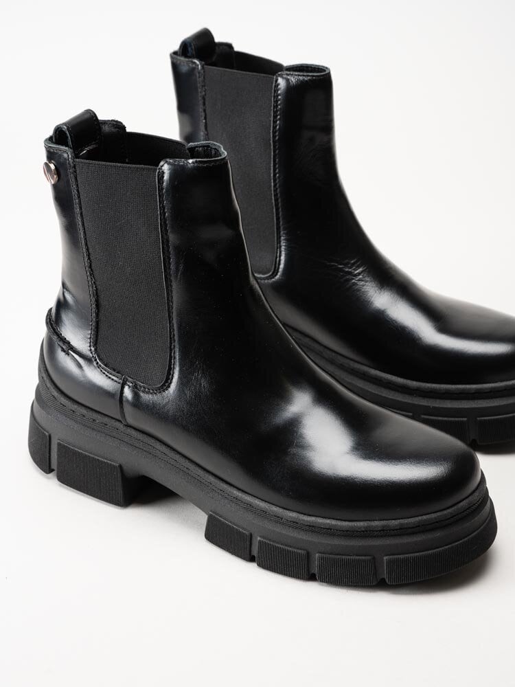 Tommy Hilfiger - Preppy Outdoor Low Boot - Svarta chelsea boots i skinn