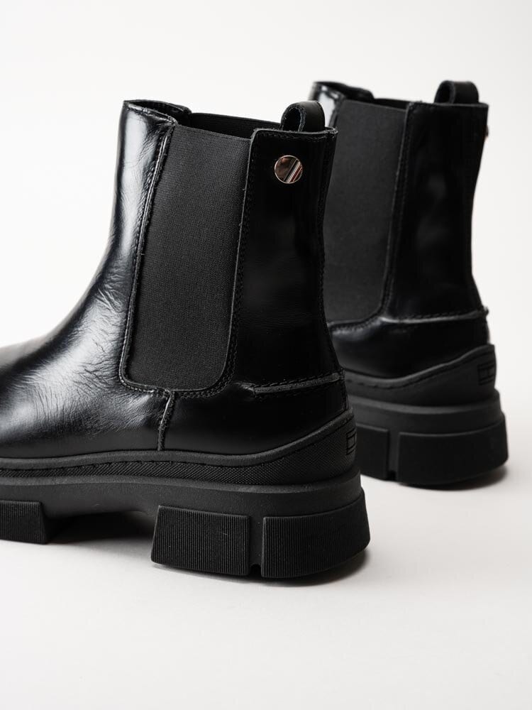 Tommy Hilfiger - Preppy Outdoor Low Boot - Svarta chelsea boots i skinn