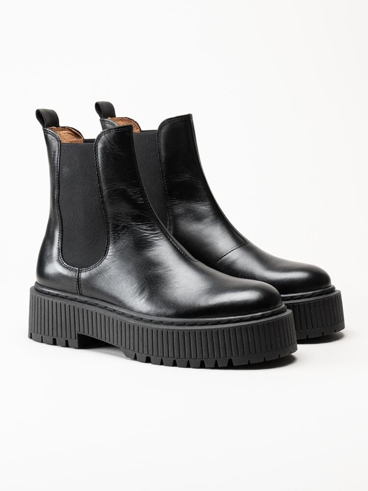 Ten Points - Alina - Svarta chelsea boots i skinn