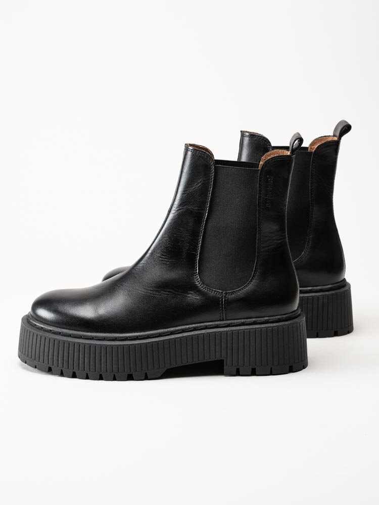 Ten Points - Alina - Svarta chelsea boots i skinn