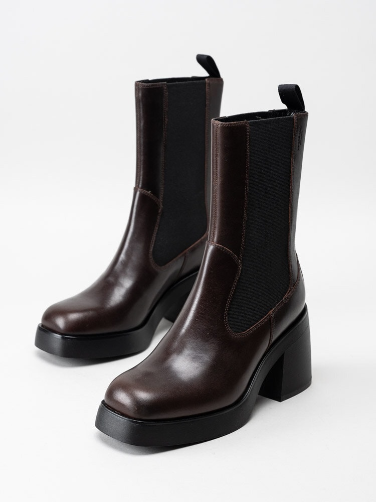 Vagabond - Brooke - Mörkbruna chelsea boots i skinn