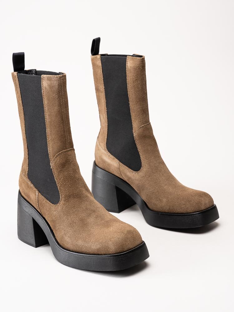 Vagabond - Brooke - Beige chelsea boots i mocka