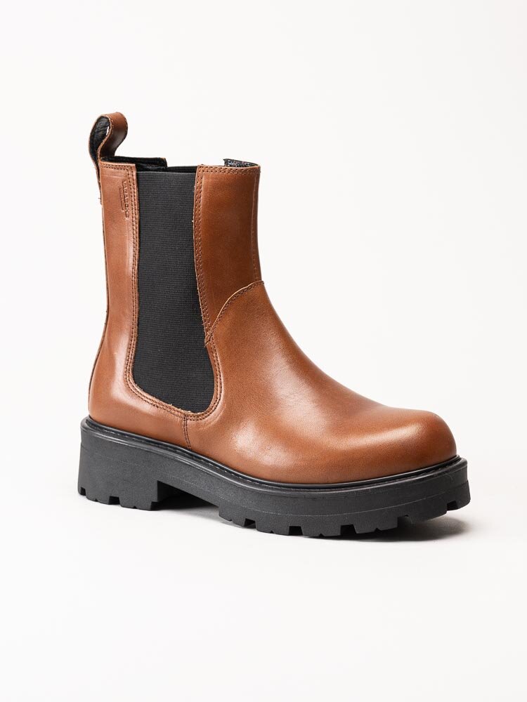 Vagabond - Cosmo 2.0 - Ljusbruna höga chelsea boots i skinn