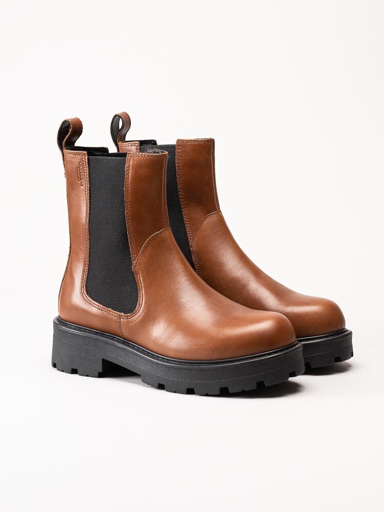 Vagabond - Cosmo 2.0 - Ljusbruna höga chelsea boots i skinn