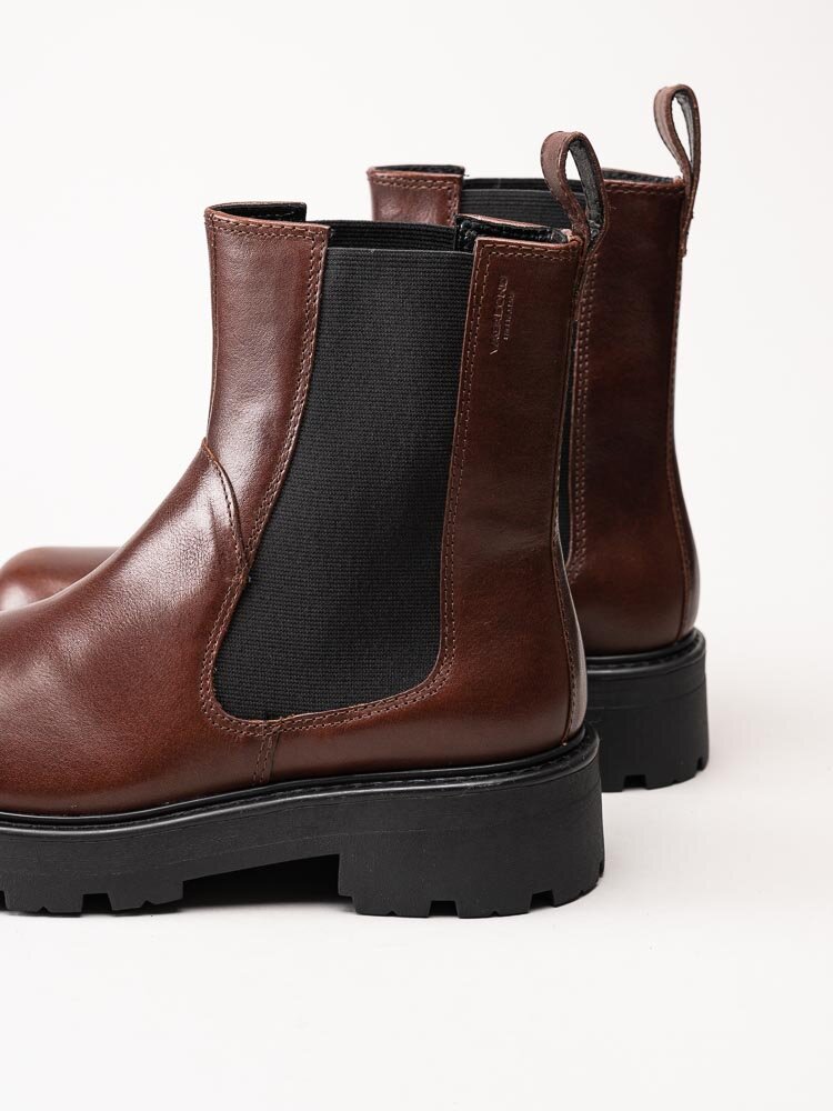 Vagabond - Cosmo 2.0 - Bruna höga chelsea boots i skinn