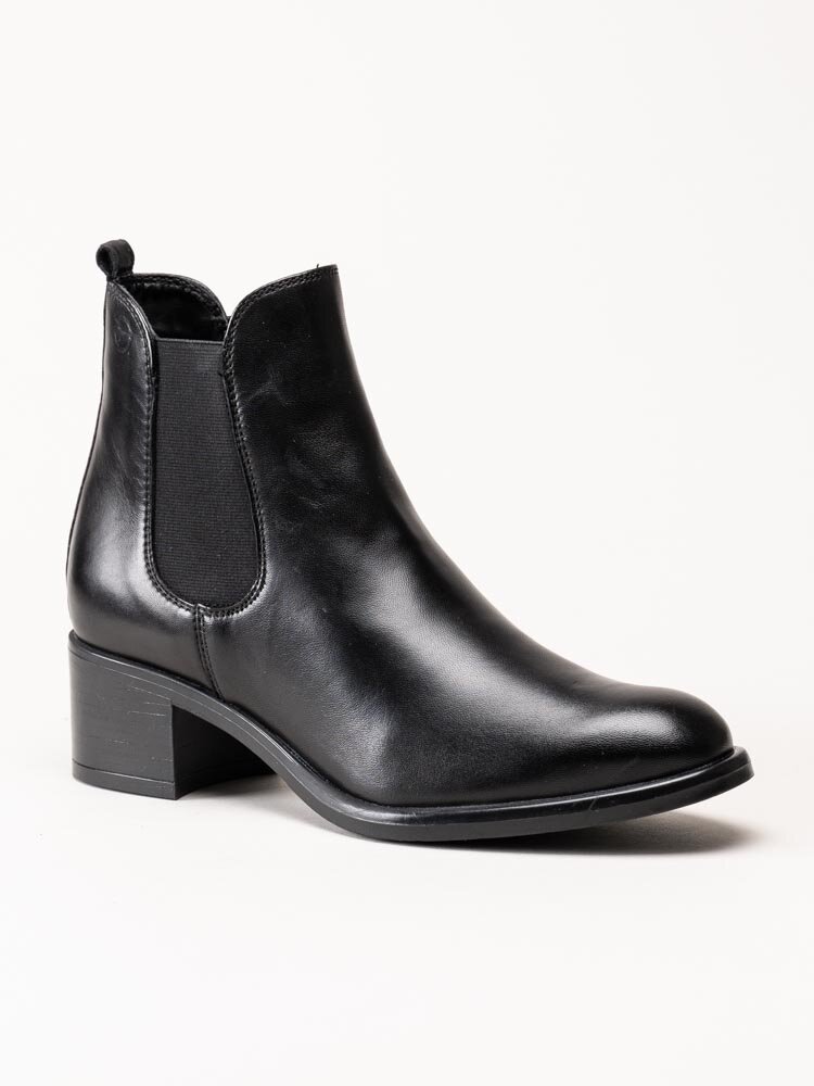 Tamaris - Svarta chelsea boots i skinn