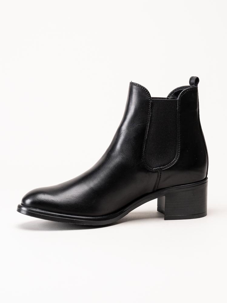 Tamaris - Svarta chelsea boots i skinn