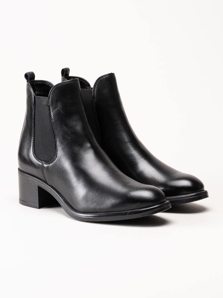 Tamaris - Svarta chelsea boots i skinn