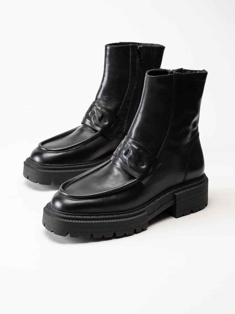 Tamaris - Svarta boots i skinn
