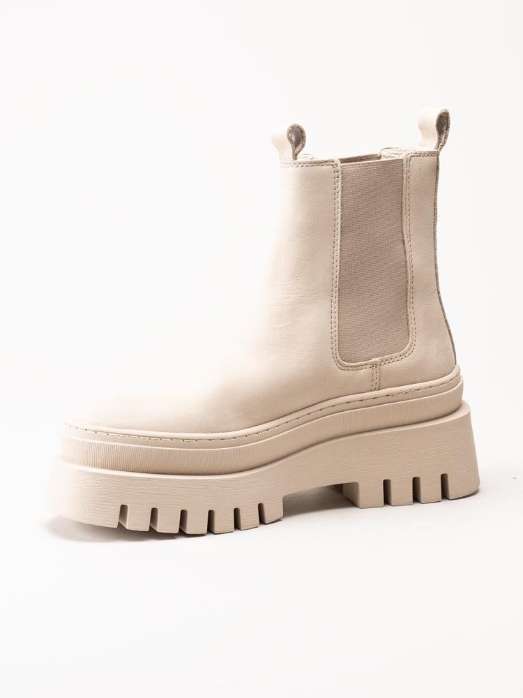 Tamaris - Beige platåboots i nubuck