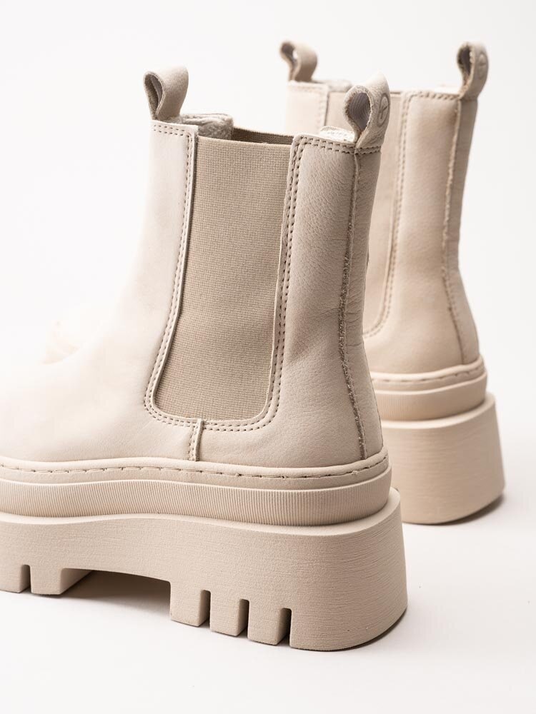 Tamaris - Beige platåboots i nubuck