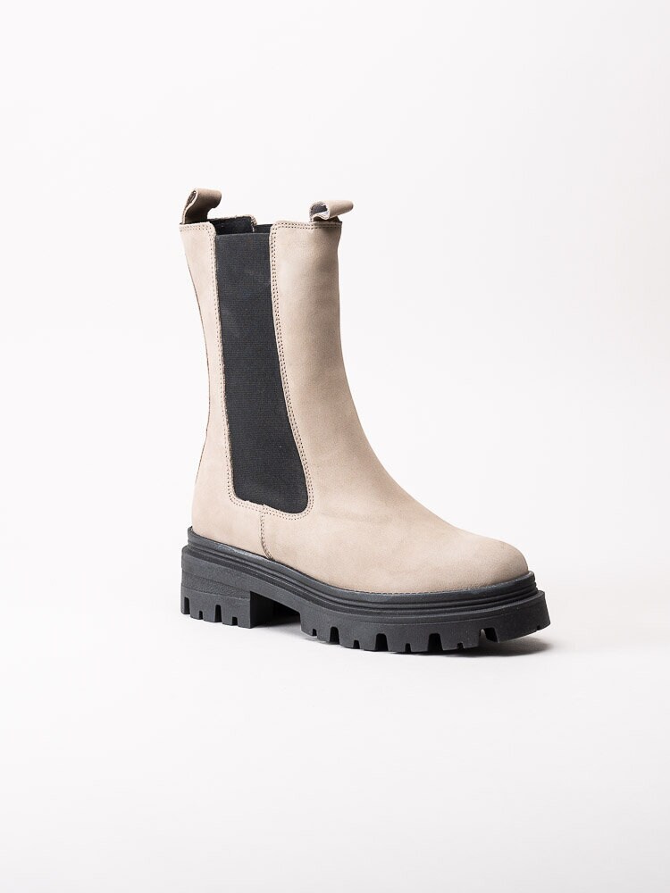 Tamaris - Beige chelsea boots i nubuck