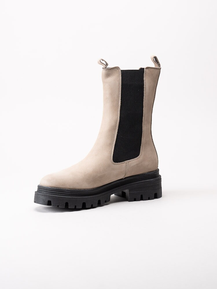 Tamaris - Beige chelsea boots i nubuck