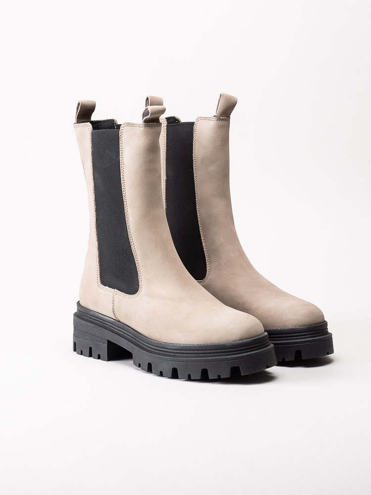 Tamaris - Beige chelsea boots i nubuck