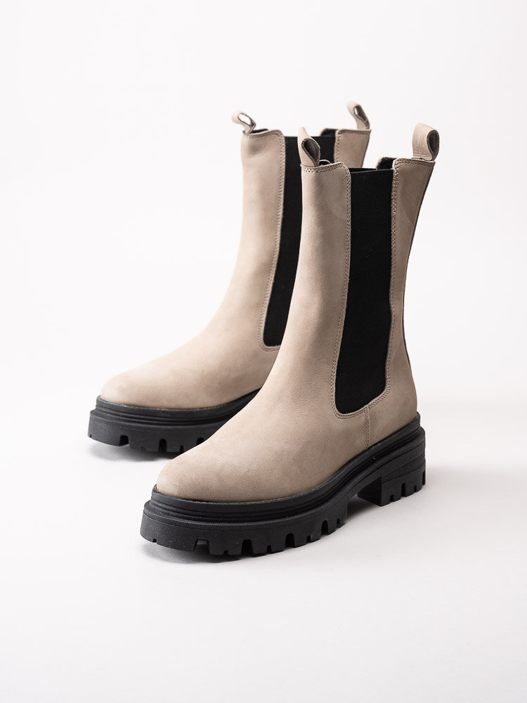 Tamaris - Beige chelsea boots i nubuck