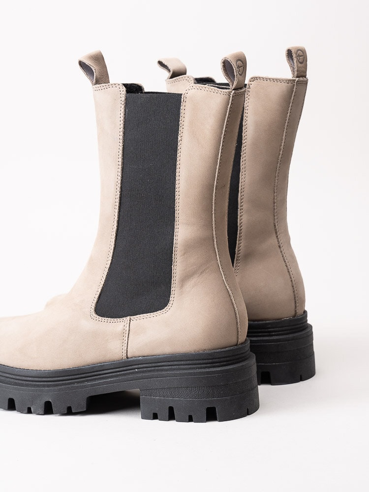 Tamaris - Beige chelsea boots i nubuck