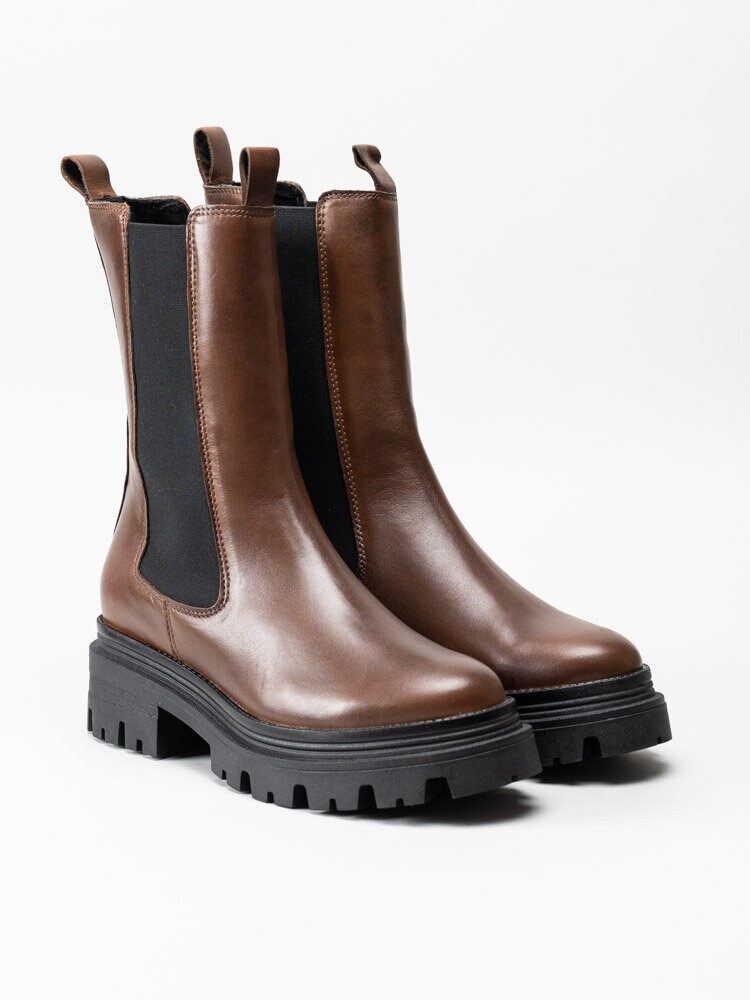 Tamaris - Bruna höga chelsea boots i skinn