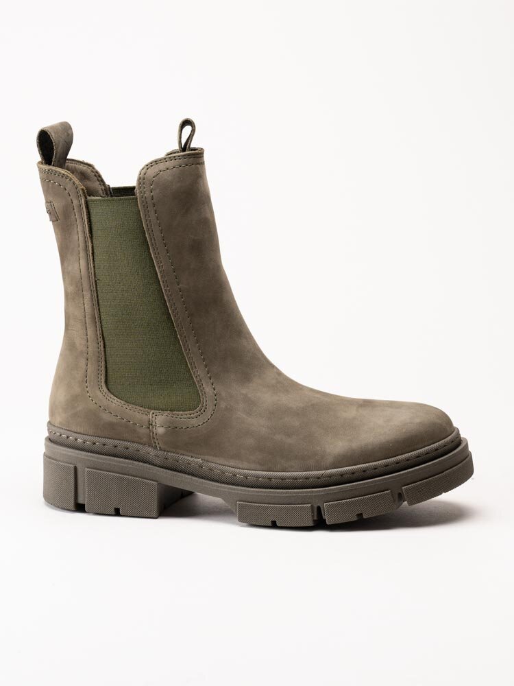 Tamaris - Gröna höga chelsea boots i nubuck