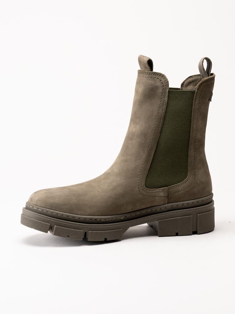 Tamaris - Gröna höga chelsea boots i nubuck