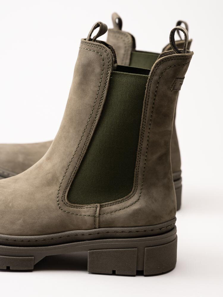 Tamaris - Gröna höga chelsea boots i nubuck